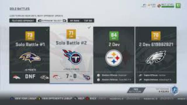 MUT Solo Battle